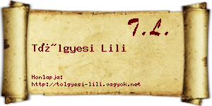 Tölgyesi Lili névjegykártya
