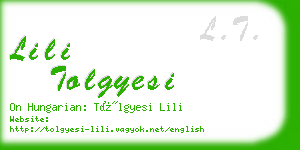 lili tolgyesi business card